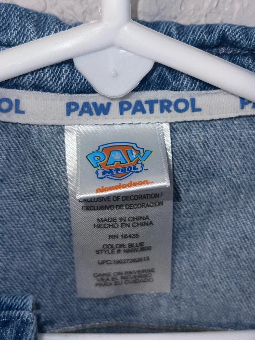 Paw Patrol Denim Jean Jacket in Blue with Patch